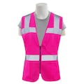 Erb Safety Safety Vest, Womens Fit, Tricot, Non ANSI, S721, Hi-Viz Pink, MD 61910